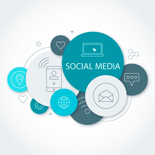 social media and interface icons